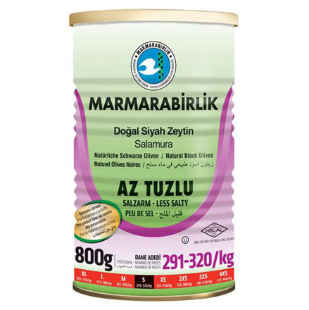 Picture of MARMARABIRLIK Low Salt Black Olives 800g