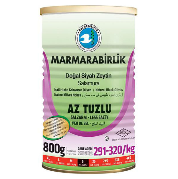 Picture of MARMARABIRLIK Low Salt Black Olives 800g