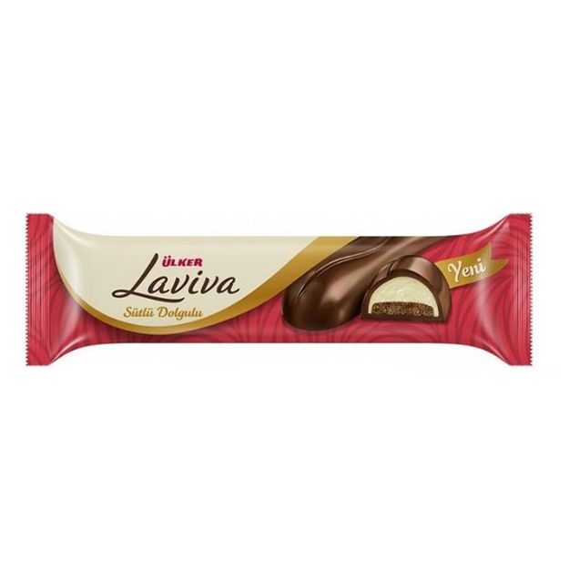 LAVIVA Cikolata Kaplamali Sutlu Dolgulu Biskuvi 35g resmi