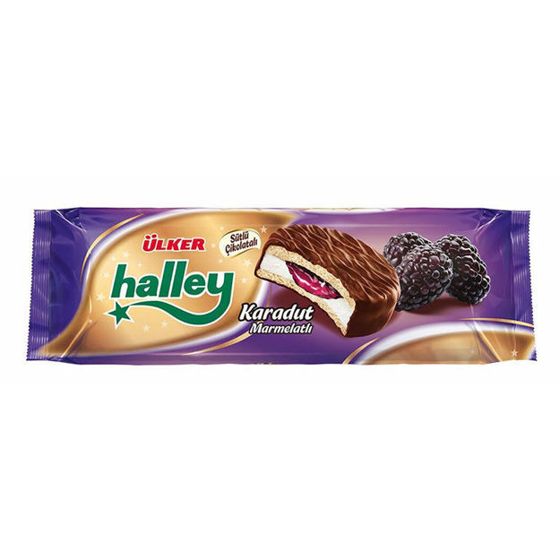 Picture of HALLEY Marshmallow Sandwich Biscuits w/ Mulberries 300g