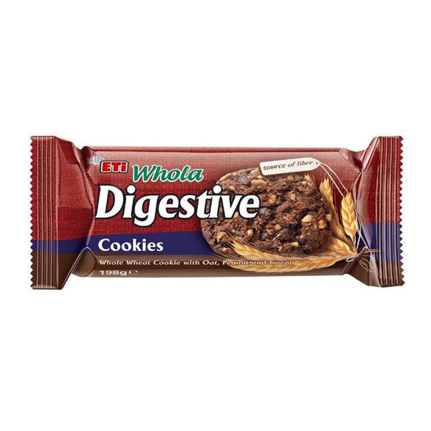 Picture of ETI Whola Digestive Cocoa Cookies w/ Peanuts 198g