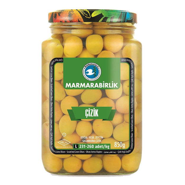 Picture of MARMARABIRLIK Scratched Green Olives L 850g