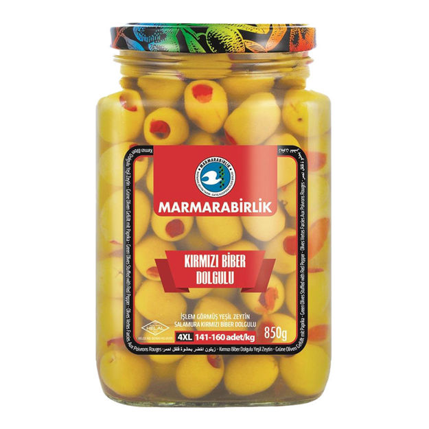 MARAMARABIRLIK Biber Dolgulu Yeşil Zeytin 4XL 850g resmi
