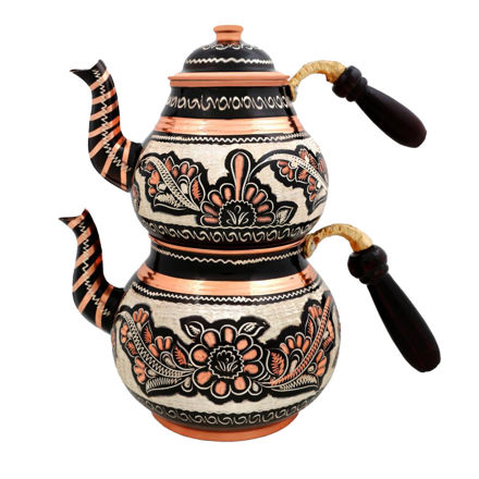 Picture of SONAY Designer Copper Tea Pot Set 3lt