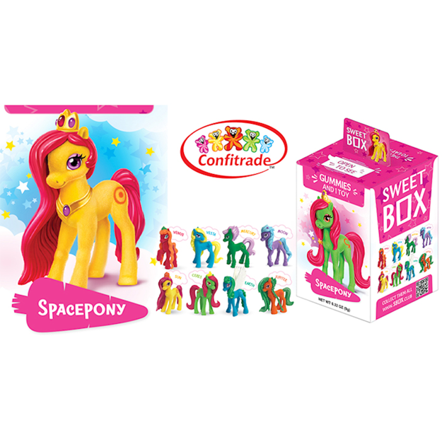 FRUIT FLAVORED JELLY "SWEET BOX" (E) SPACEPONY COLLECTION 10G resmi