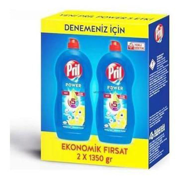 Pril Dishwasher Liquid Detergent Lemon /Bulasik Deterjani Ikili - 2x1350 ml (2 PC) resmi