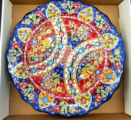Turkish Hand made ceramic plates  30cm resmi