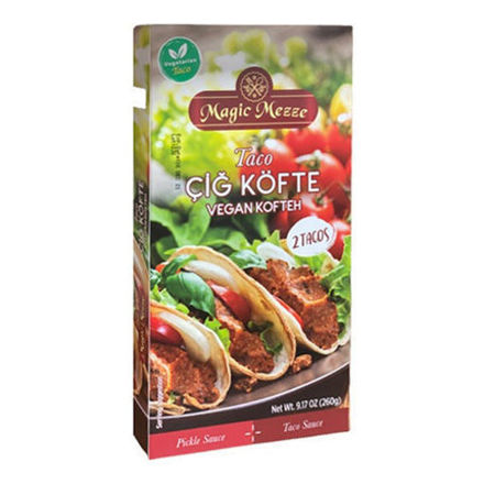Picture of Magic Mezze Cig Kofte Taco 260 gr Vacuum Pack with sauces - meatless raw meatball- 2 tacos included