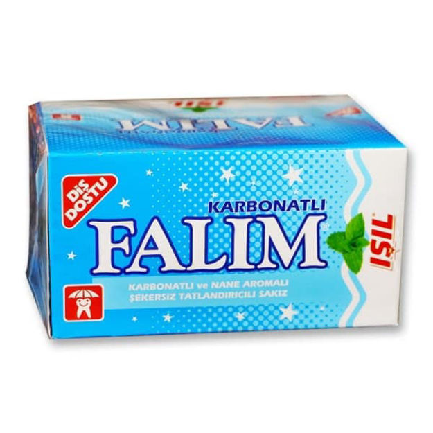 Falim Sugarless Plain Gum 60 packs of 5 (300 Pieces Total) (Mint) 