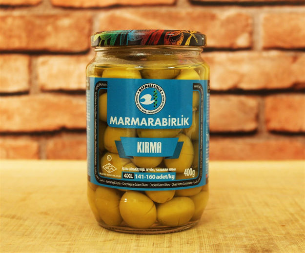 MARMARABIRLIK CRACKED GREEN OLIVES 720 ML resmi