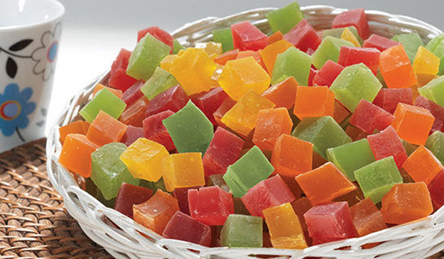 SEHRAZAT TURKISH DELIGHT SMALL CUT MIXED 500g (KUŞ LOKUMU) resmi