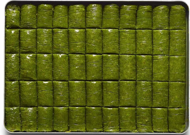 Picture of MODA Handmade Pistachio Rolled  Baklava  Tray Dessert , Fıstıklı Dolama Tepsi 2.75 LBS 48 PC