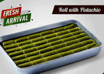 Picture of MODA Handmade Pistachio Rolled  Baklava  Tray Dessert , Fıstıklı Dolama Tepsi 2.75 LBS 48 PC