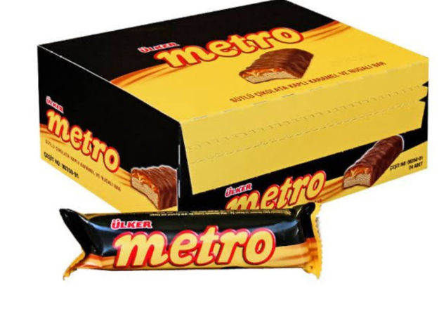 Ülker Metro Milk Chocolate Coated Caramel and Nugalı Bar  36 G resmi