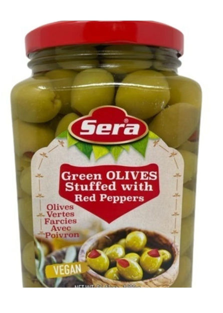 Picture of SERA  Green Olives With Red Peppers 1600g
