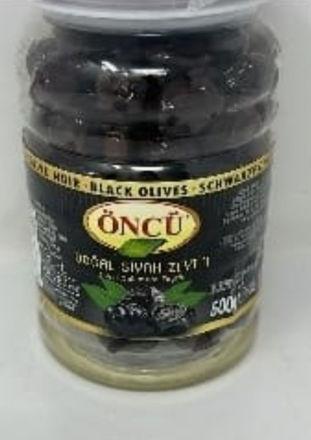 Picture of Oncu Natural Black Olives XL .1lb ,500g