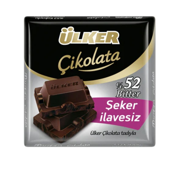 Picture of Ülker 52% Dark Chocolate, No Added Sugar (Şeker İlavesiz %52 Bitter Çikolata) 60 gr
